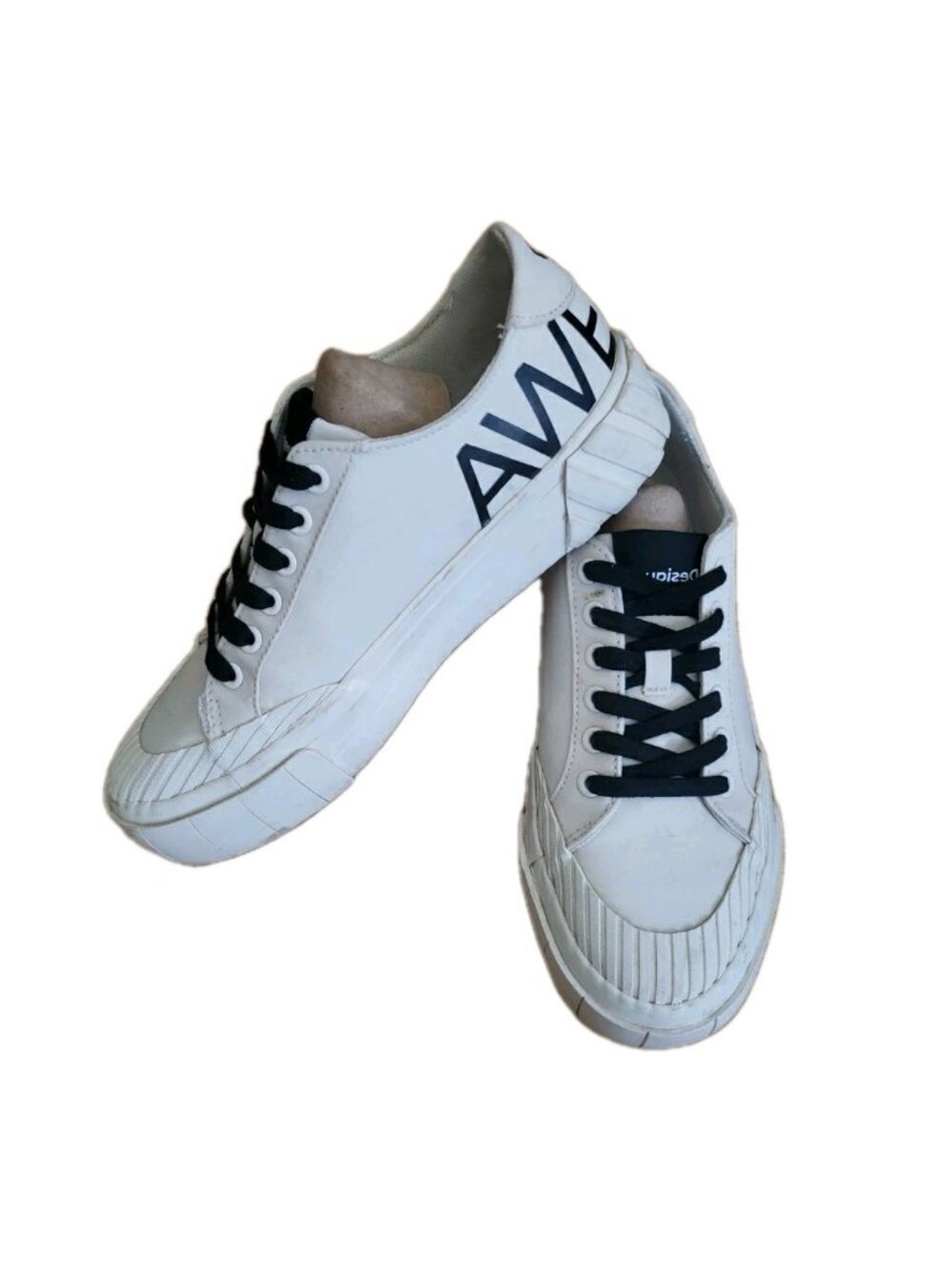 Desigual Logo Sneakers Women’s 9 EU 40 “Life Is Awesome” White Low Top